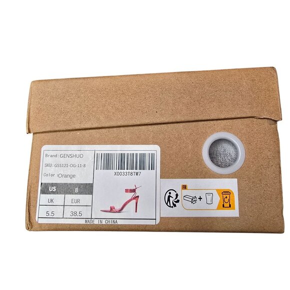 Metallic Orange Strappy Lace-Up High Heel Stiletto Sandals Size 8 - Picture 10 of 11